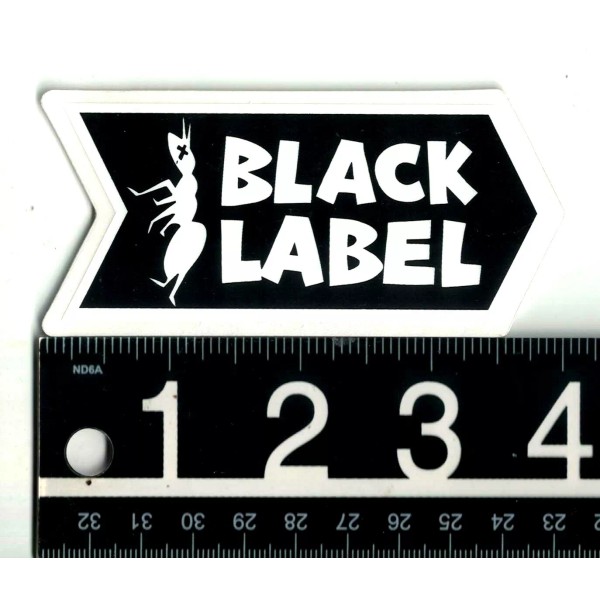 Black Label Skateboards Sticker 4 in x 2 in Black/White/Cl