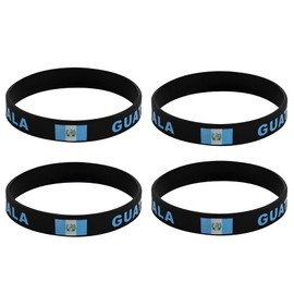 ZENRUIMING 4 Guatemala Flag Silicone Bracelets, Guatemala Outdoor Hiking Running Sports Elastic Wristbands, Guatemala Travel Souvenirs