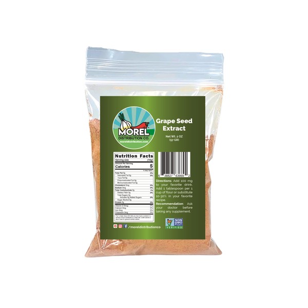 Morel Distribution Company Pure Grape Seed Powder Flour (Antioxidant) 2 oz, 4 oz, 8 oz, 1 lb, 2 lbs, 5 lbs, 10 lbs (2 Oz)