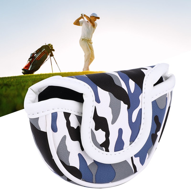 PU Leather Camouflage Semicircular Waterproof Magnetic Buckle Golf Putter Head