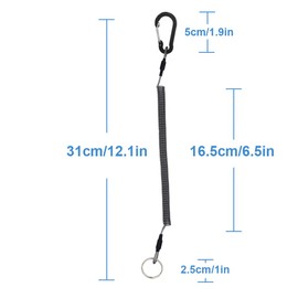 Lix&Rix Coiled Fishing Tools Lanyard Retractable Safty Tethers for Pliers Knife Flashlight Kayak Paddle Leash Keys Rope,6 pcs