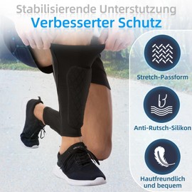 Kinder Schienbeinschoner Fußball (6-14 Jahre) - Leichte & Atmungsaktive Schutzschienen mit Verstellbaren Trägern, Rutschfestem Silikon-Grip & Reflexstreifen für Jugendtraining & Wettkampf