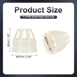 PATIKIL PVC Drain Pipe Vent Cap, 2 Inch Vent Pipe End Cap Cover Roof Round Chimney Air Vent Covers for DWV Pipe Fitting Ventilation Exhaust System, White