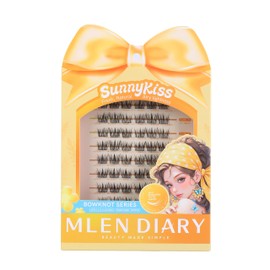 MLEN DIARY Lash Clusters 60PCS Natural Eyelash Clusters C Curl Wispy DIY Eyelash Extensions 11-13mm Soft & Light Eyelash Clusters Korean Manga Style (Sunny Kiss)