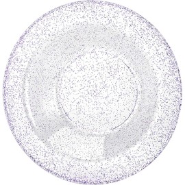 Lillian Collection Purple Glitter Plastic Soup Bowls - 14 Oz, Transparent, 10 Pcs