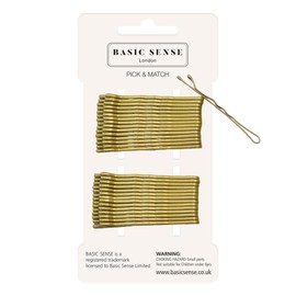 BasicSense 30pcs 48mm (1.8" inch) traditional metal bobby kirby wavy grips/pins, Golden Blonde