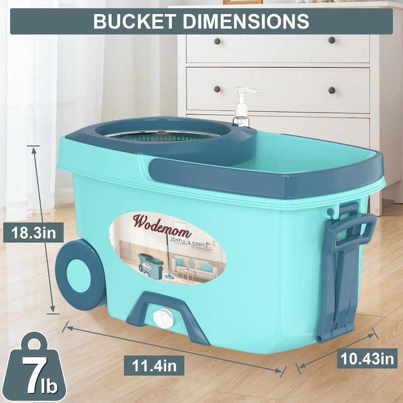 Spin Mop and Bucket System, Mop and Bucket with Wringer