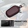 Yourkar Car Key Case, Genuine Leather Auto Fob Storage Bag,