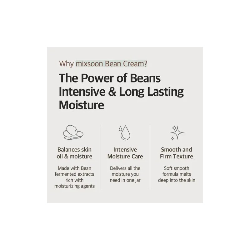 Bean Cream Mixsoon 50ml Crema Hidratación Intensa