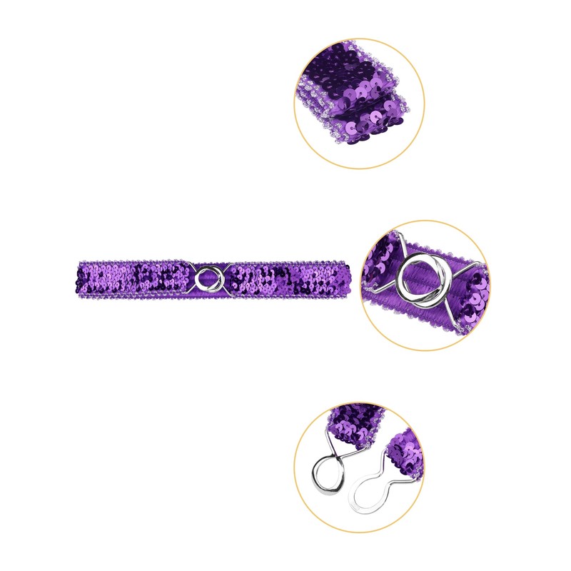 Allegra K Women Thin Elastic Waist Belt Sequin Decor Stretchy
