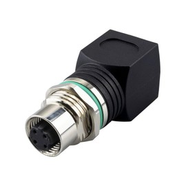 Lonlonty M12 to RJ45 4-Pin Female Adapter, IP68 Waterproof, Shielded, 100% Connectivity