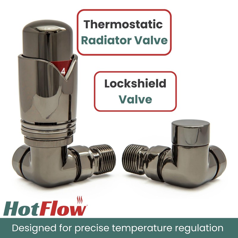 Hot Flow Black Nickel Marella 3 Modern Thermostatic Radiator Valve