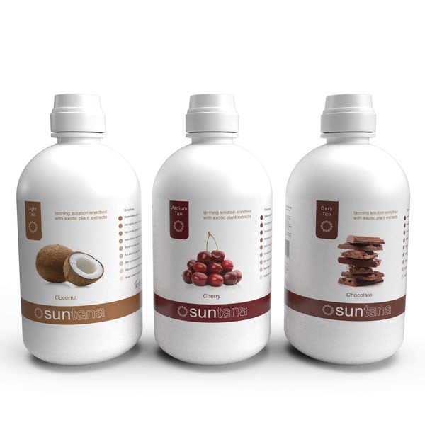 Suntana Premium Sunless Solutions 32oz Combo Pack Tanning Solutions (3 x 32oz)