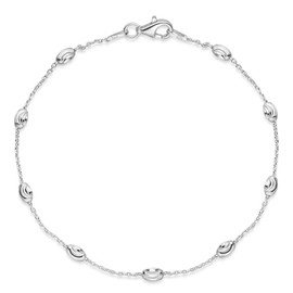Materia Women's Bracelet 19 cm 925 Sterling Silver with Diamond-Coated Balls in Silver or Rose Gold Plated, Diamond-coated, without stone