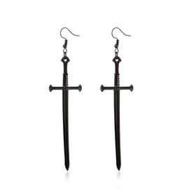 Sword Earrings for Women Vintage Drop Dangle Earrings Punk Gothic Earrings Gifts for Teen Girls Jewelry Accessories (black)