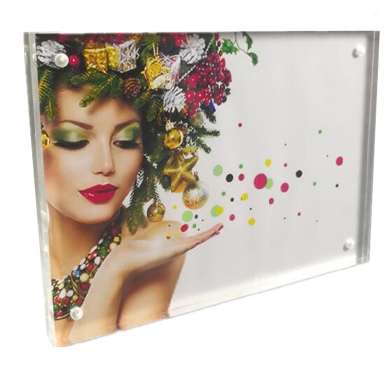 Acrylic Photo Frame Crystal Clear Frameless Double Sided Freestanding Photo