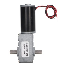 DC Gear Motor Double Shaft 12V Self-Locking Speed Reduction Cw Ccw Worm Gear Motor For Control (10Rpm)