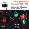 2PCS 16mm Metal Indicator Light, 12-24V AC/DC 20mA Waterproof IP67