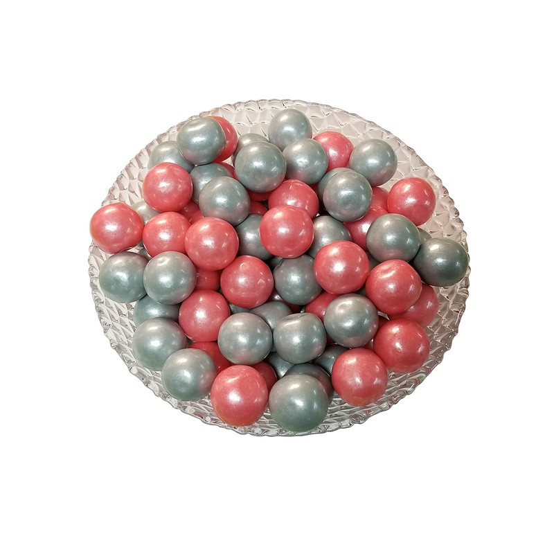 Gumballs Shimmer Pearl Pink And Silver Bubble Gum 2 Pounds