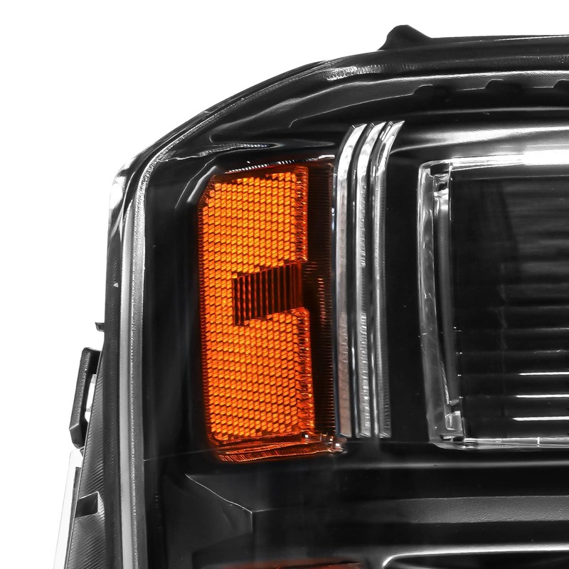 PHILTOP Headlight Assembly, Black Headlights Replacement Compatible with 2016-2017 Terrain