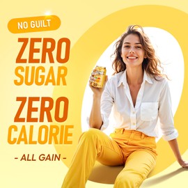 NÜLIFE BL!NK Sparkling Energy Drink – Zero Sugar, Zero Calorie – Natural Caffeine + Lutein for Eye Support – Essential Vitamins – Vegan, Gluten-Free – Mango Flavor, 11.16 Fl Oz (1 Pack)