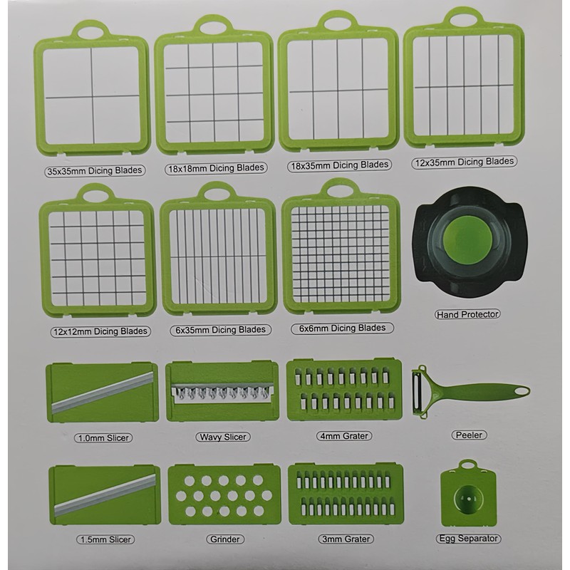 DOSMAMZ 22PCS Multi-function Vegetable & Fruit Chopper, Mandolin Food Slicer,