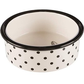 Trixie Ceramic Zentangle Bowl for Cat and Dog, 5L, White and Black, Medium Breed, Indoor and Travel Use