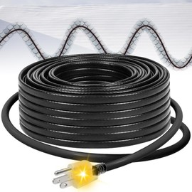 MAXKOSKO Gutter Heater for Roof Snow Melting, Self Regulating Heating Cable with 6 ft Lighted Plug, 120 V 8 w/ft, 100 ft Heating Cable