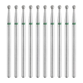 sourcing map 10pcs 100-120 Grits Diamond Grinding Bit 2.3mm Ball Head 2.35mm Shank 2.3mm Length Stone Sanding Drill Bits Rotary Tool for Ceramic Glass Nails Grinding Polishing