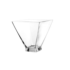 WGV Tapered Glass Vase, Width 8", Height 8", (Multiple Sizes Choices) Clear Taper Down Block Floral Planter Bouquet Centerpiece for Wedding Event Home Decor, 1 Piece (VTB8808)