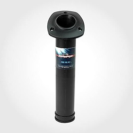 4 x Flush Mount 300 Angled Round Boat Rod Holder - Black