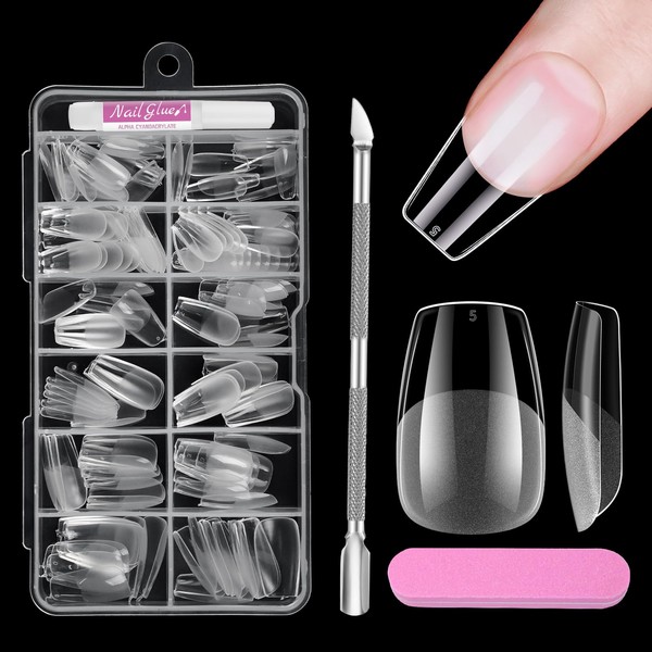 Venares Nail Tips for Gel Nails, Short, Full Coverage, Soft