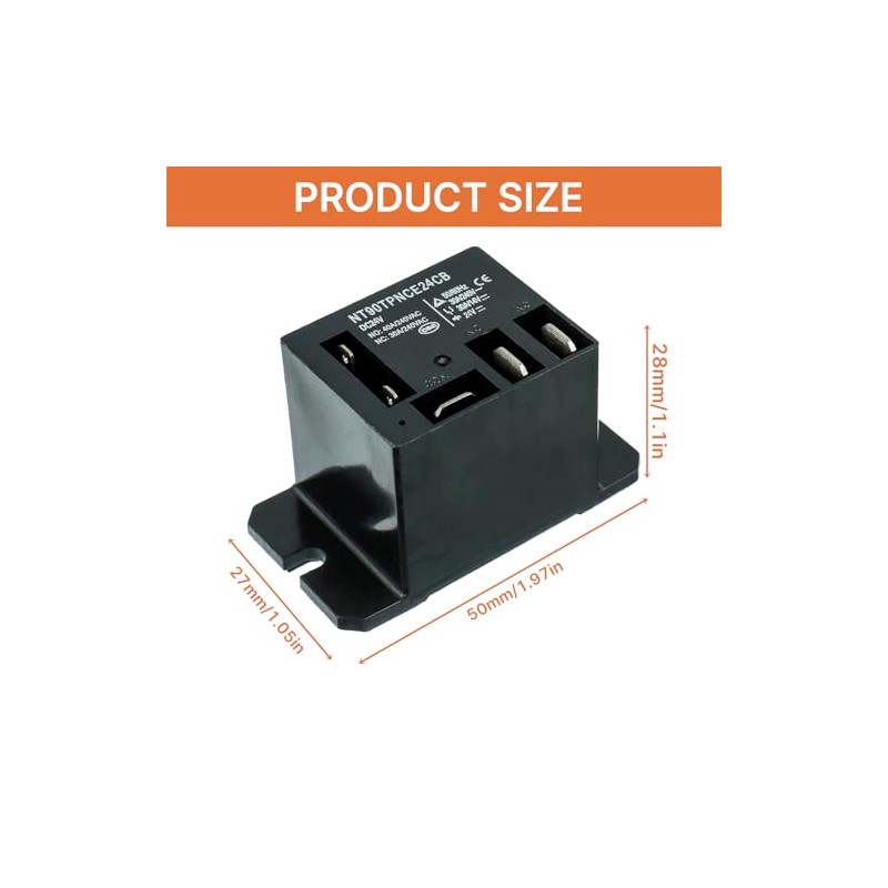 JAMHER 1 Pack NT90-DC24V-10X Power Relay DC 24V Coil 30A
