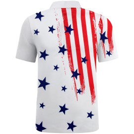 Men’s American Flag Polo Patriotic Shirt 4th of July USA Flag T-Shirt Independence Day Shirts Patriotic Tees Top Golf Tee