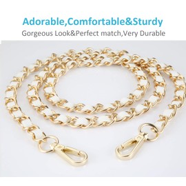 Purse Chain Strap Crossbody Bag Chains Strap Handbag Shoulder Bag Chain Replacement Leather Chain Straps 47.2"