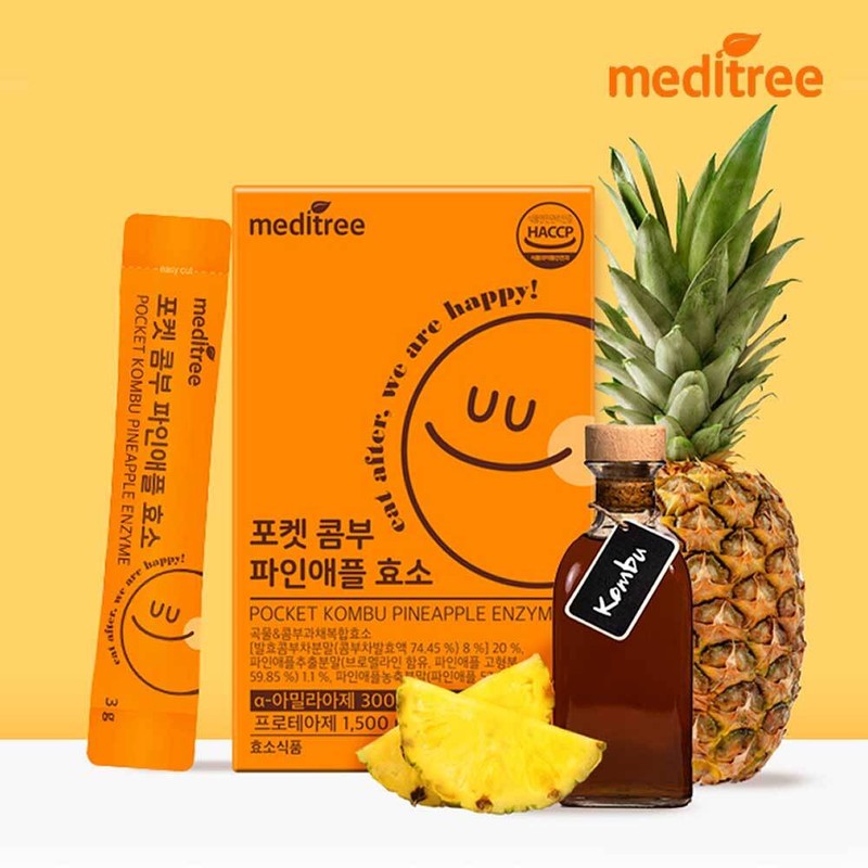 MEDITREE Pocket Kombu Pineapple Enzyme 30 Sticks (1-month supply) -