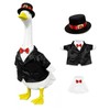 Porch Goose Outfit for 23"Statue, Black Groom Suit with Hat