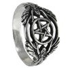 Silver Hermetic Guardian Angel Pentacle Ring for Men or Women