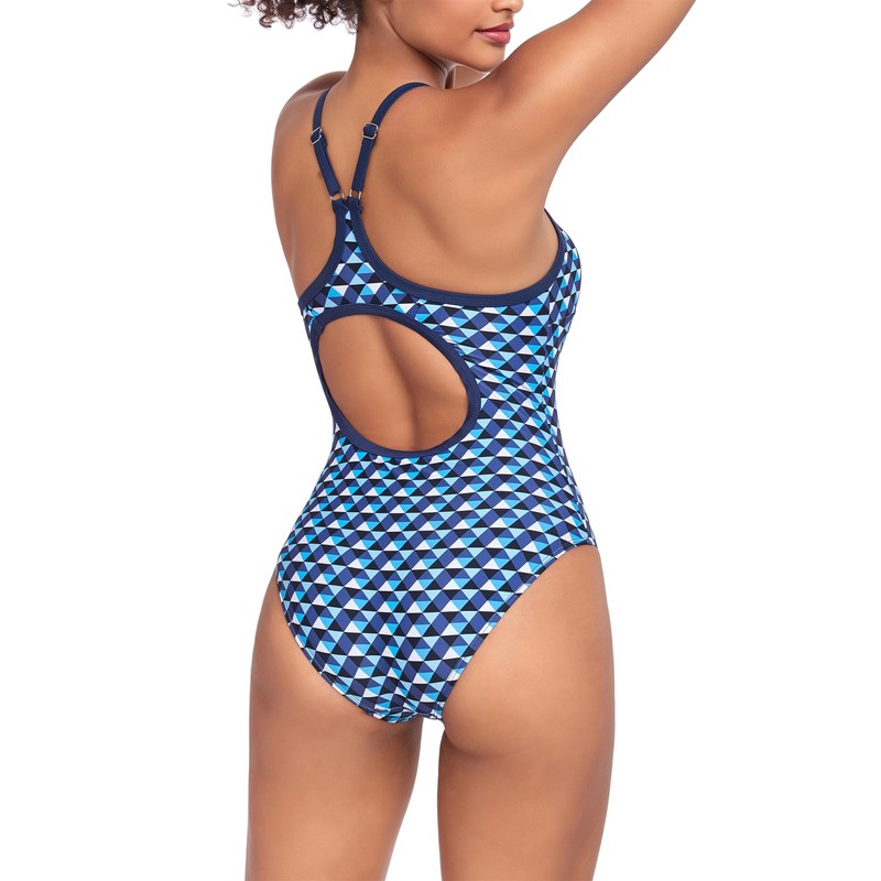 Adoretex Women's Printed Adjustable Thin Strap Athletic One Piece Swimsuit,