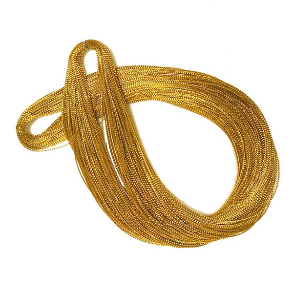 Gold Ornaments String Sparkle Thin Thread for Braids Dreadlocks Twists Gift Tags Metallic Hair Wrap String,100M/109 Yards-1mm Craft Cords