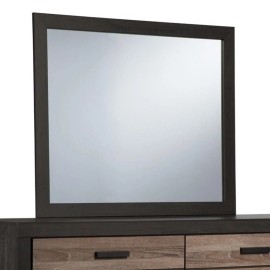 Bowery Hill Engineered Wood Frame Bedroom Mirror - Charcoal Brown