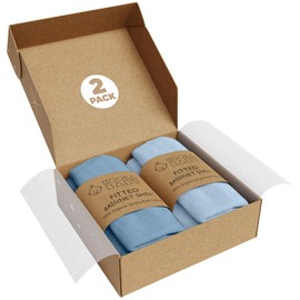 Bassinet Fitted Sheets - Compatible with Ingenuity Foldaway Rocking & Lullanight Soothing | 100% Organic Jersey Cotton - Light Blue + Dark Blue | 32x19 (2 Pack)