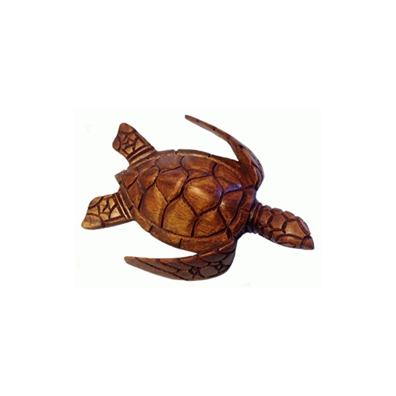 4.5" Hand Carved Wood Hawaiian Honu Sea Turtle - X