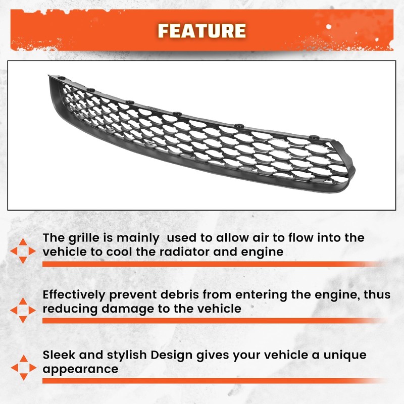 ECOTRIC Front Lower Grille Grill Assembly Compatible with 2015-2023 Dodge