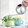 Stainless Steel Watering Can 1000mL Long Mouth Round Sprinkling Pot