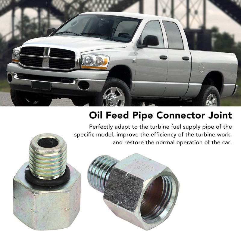 2 Pcs Turbo Oil Feed Line Connector Joint Turbine Supply