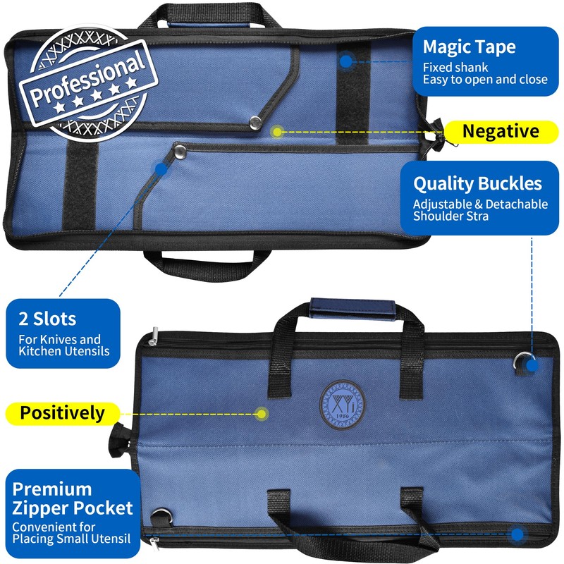 XYJ Chef's Knife Roll Bag Canvas Knife Carrying Case with