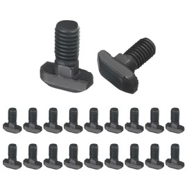 sourcing map 20pcs M8x16mm t Slot Drop-in Bolt, Carbon Steel Hammer Head Bolts t Shape Stud Sliding Screw with M8 Hexagon Flange Nuts for European Standard 40 Series Aluminum Profile