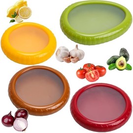 MINYUGUT - 4 recipientes de silicona para frutas y verduras, cajas de almacenamiento de frutas para nevera, soporte hermético reutilizable para almacenamiento de alimentos, ahorradores de frutas