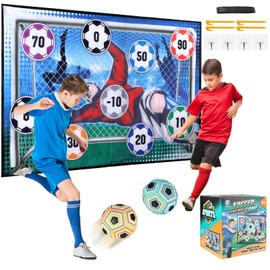 iFunLong Football Ball Game Set for Kids, Indoor Outdoor Sports Toy with Foldable Goal, Foldable Flannel Goals, Soft Velcro Balls,Birthday for 3 4 5 6 7 8 Year Old Boys Girls Sport Toy